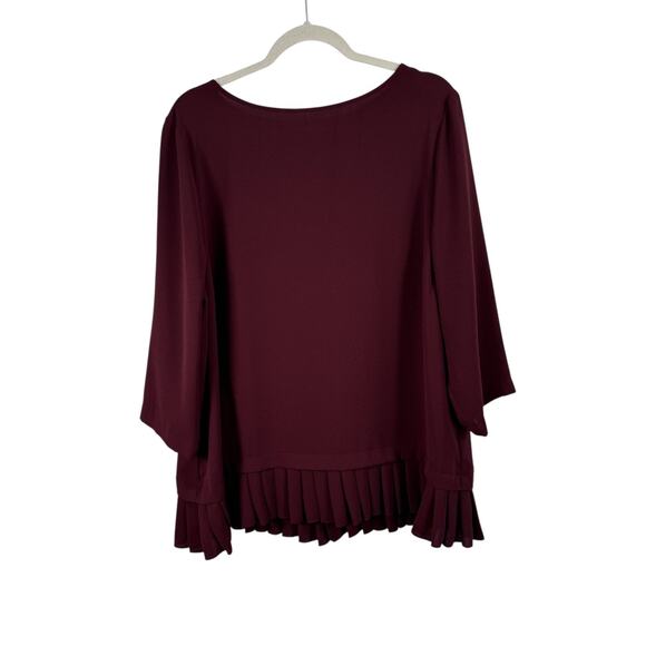 J Jill Maroon Red Peplum Pleated Blouse Office Business Capsole Womens XL Tall - Picture 1 of 6